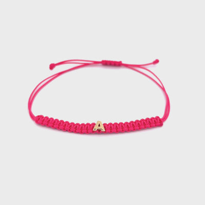 Customizable Pink Fabric Bracelet with 18kt gold letters