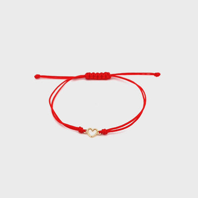 Bracelet with fabric and 18k line heart