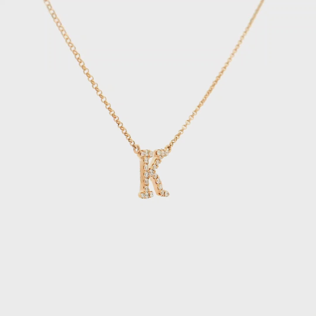 18K Gold Halskette, Buchstaben (A-Z)