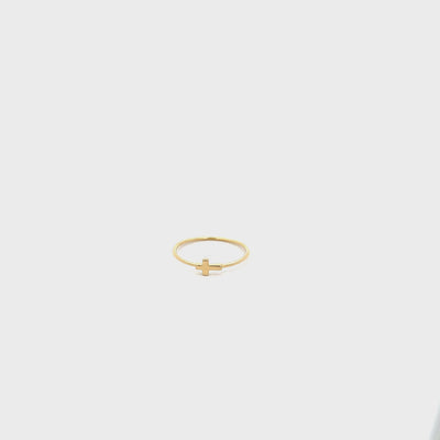 18kt Gold Cross Ring