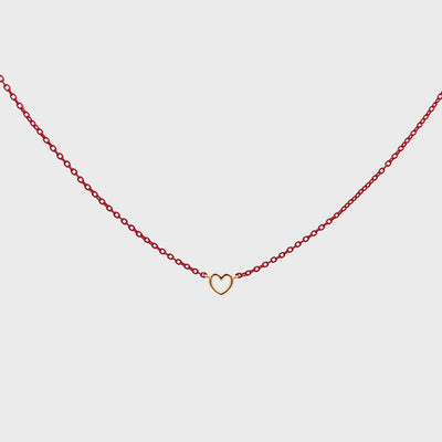18K Gold Choker with Line Heart