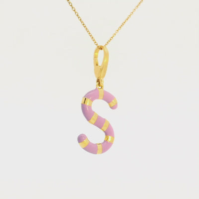 Customizable 20mm letter pendant/chain with Enamel (60+ colors)