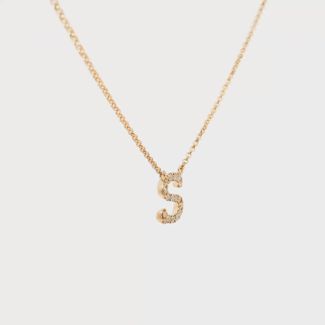 18K Gold Necklace, Letters (A-Z)