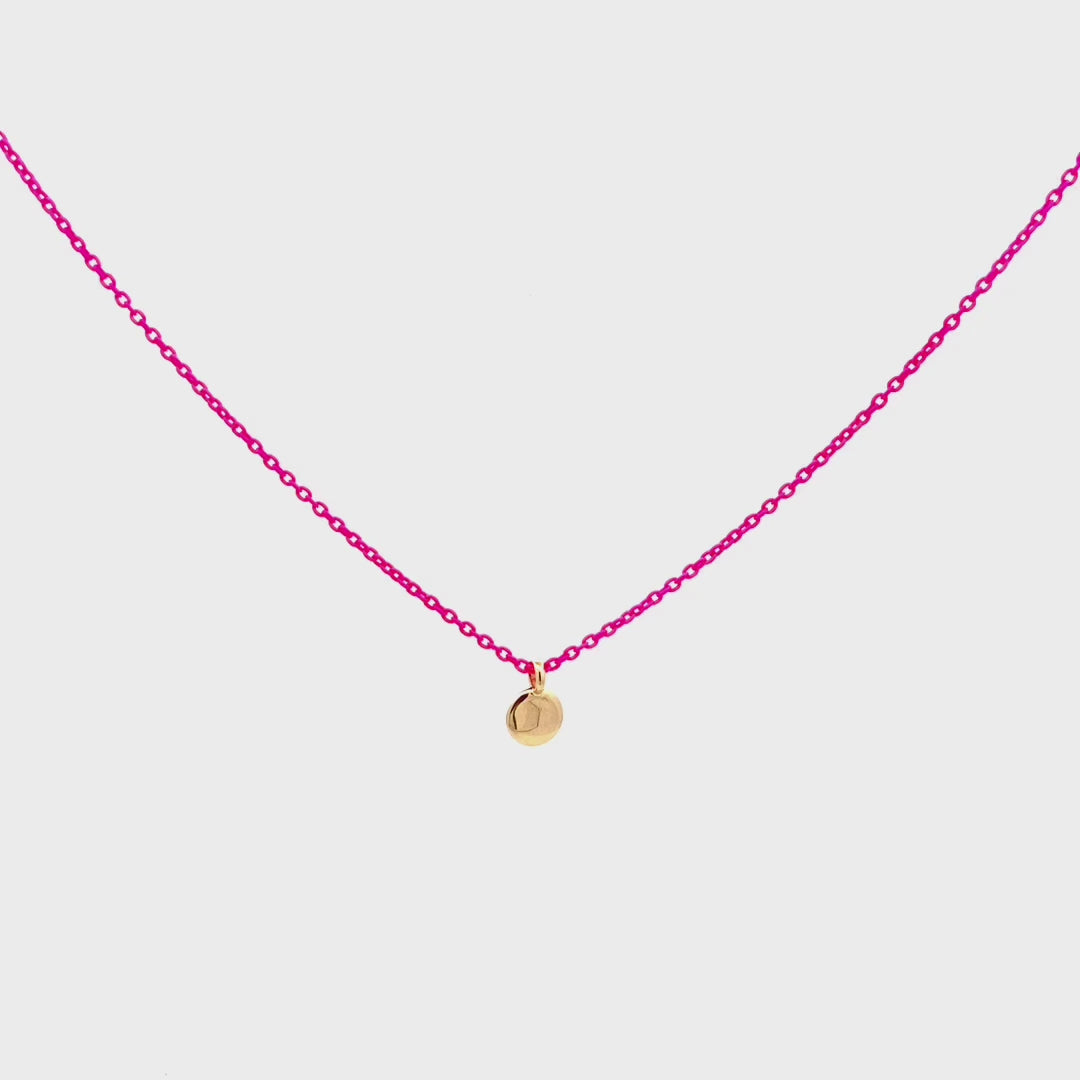 18K Gold choker with round medal