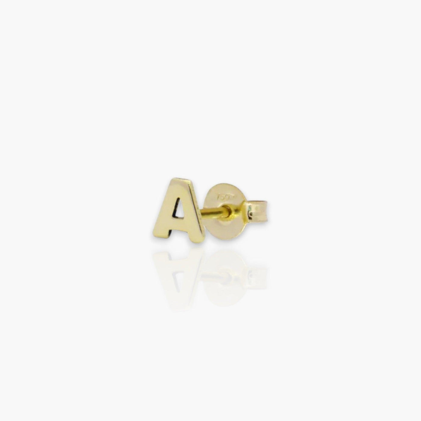 18kt gold mono earring with letter - Moregola Fine Jewelry