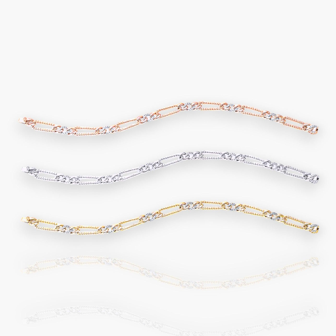 Chain Bracelet - In Yellow, White or Rose Gold - Moregola Fine Jewelry