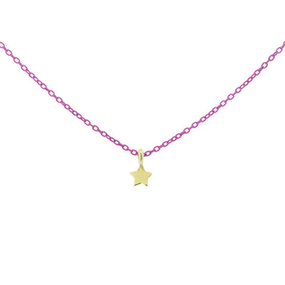 Choker with 18kt Gold Star and Painted Chain - Moregola Fine Jewelry