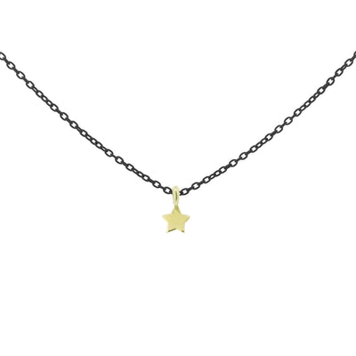 Choker with 18kt Gold Star and Painted Chain - Moregola Fine Jewelry