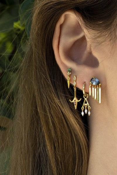 Emerald Stalagmite Single Earring - Moregola Fine Jewelry