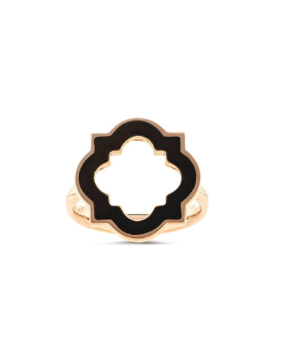 Anime Ring, Rose Gold And Black Enamel - Moregola Fine Jewelry