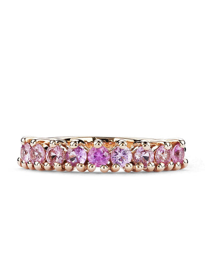Riviera Ring in Rose Golds With Pink Sapphires - Moregola Fine Jewelry