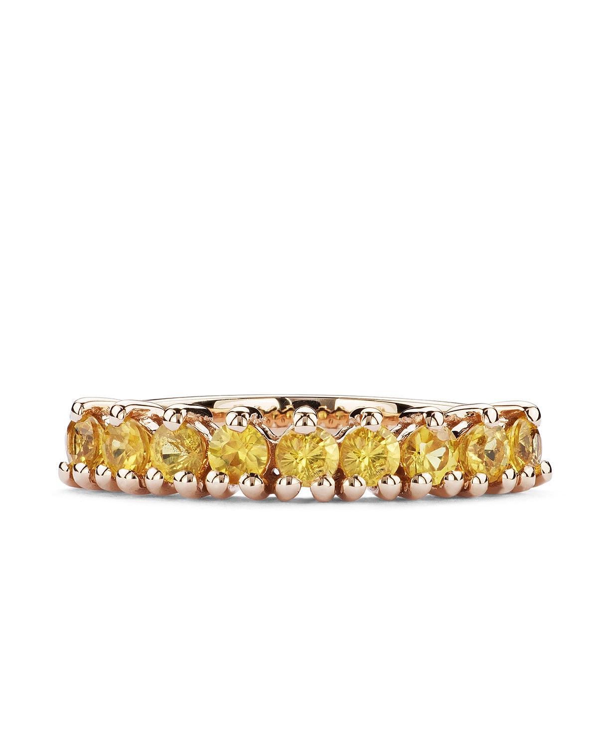 Riviera Ring in Rose Gold With Yellow Sapphires - Moregola Fine Jewelry