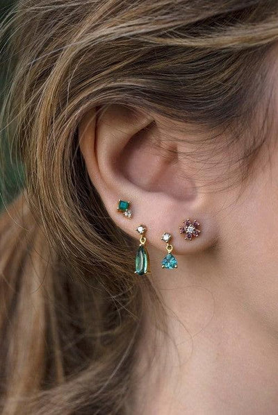 Rhodolite Daisy Earrings - Moregola Fine Jewelry